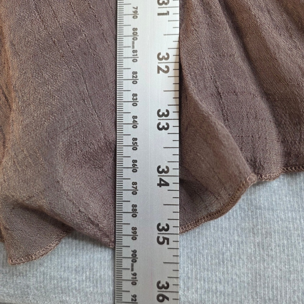 Indigo Soul Tunic Shirt Womens Medium Brown Excellent Boho Ruffle Fairycore - Picture 6 of 8